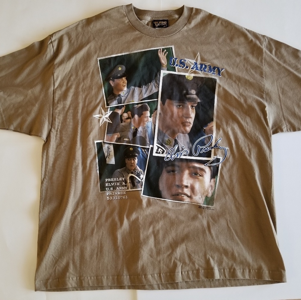 Elvis Presley Las Vegas US Army T Shirt Sz 3XL